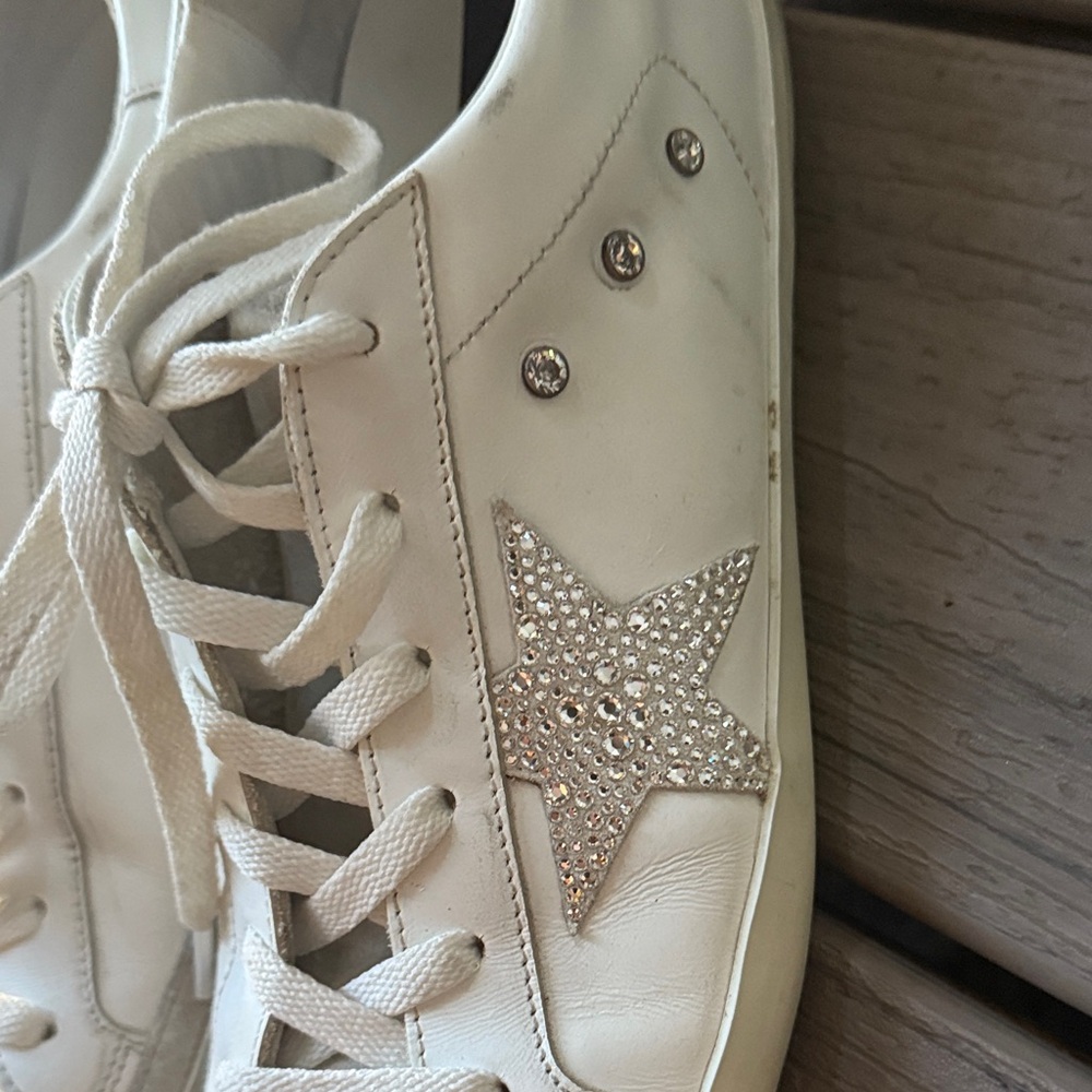 Golden Goose Women’s Super-Star with Swarovski crystals White Sneakers Size 42 - Picture 14 of 16